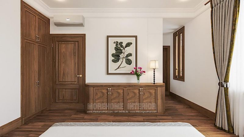 Kệ trang trí gỗ đẹp cho không gian nội thất phòng ngủ thêm ấn tượng hơn