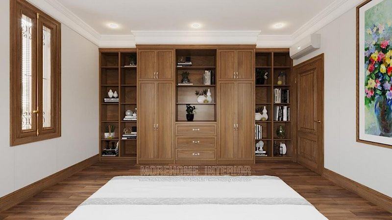 Sản phẩm kệ để đồ kết hợp hệ tủ quần áo nhỏ đẹp cho không gian nội thất phòng ngủ của bạn