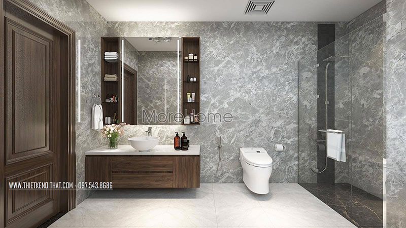 Mẫu kệ tủ đa năng kết hợp gương phòng tắm