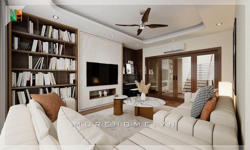 Đây là mẫu cửa kính khung gỗ sang trọng và tiện nghi dành cho phòng khách hiện đại nhà phố, biệt thự sang trọng và đẳng cấp.