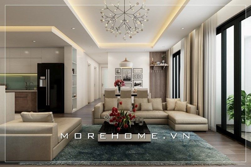 Sofa phòng khách bọc da được thiết kế theo phong cách hiện đại mang đến sự sang trọng và tinh tế trong không gian của căn phòng.